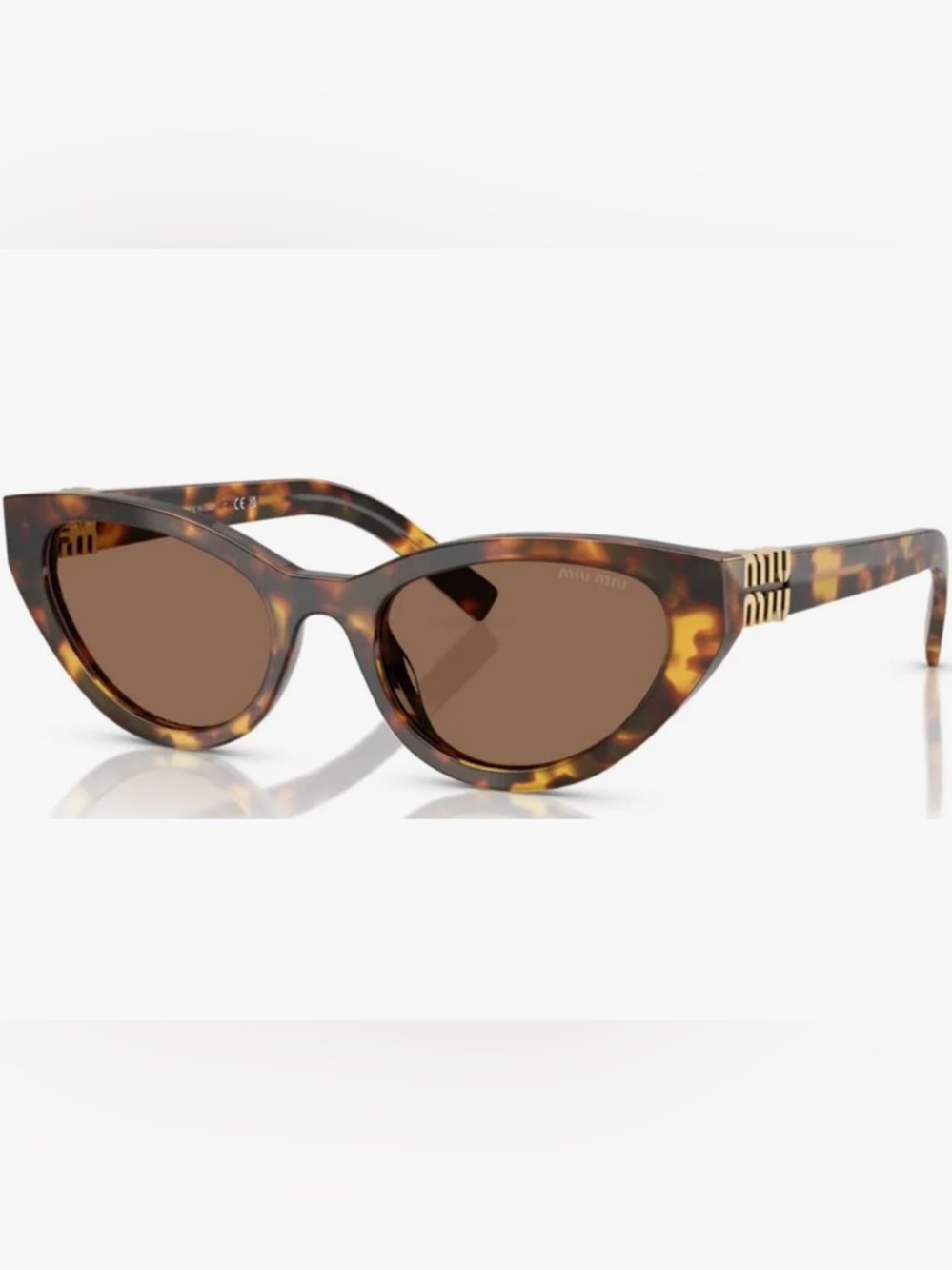 Miu Miu Tortoiseshell Cat-Eye Sunglasses with Brown Lenses